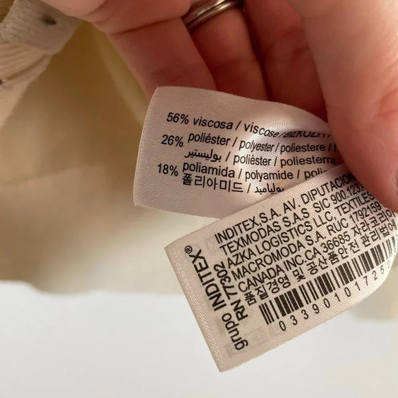 Zara Flower Pearl Button V Neck Knit  Cardigan Cream Size Small - Picture 6 of 6